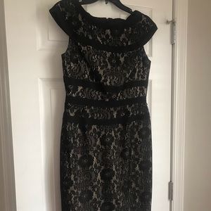 Beautiful lace black Adriana Papell cocktail dress